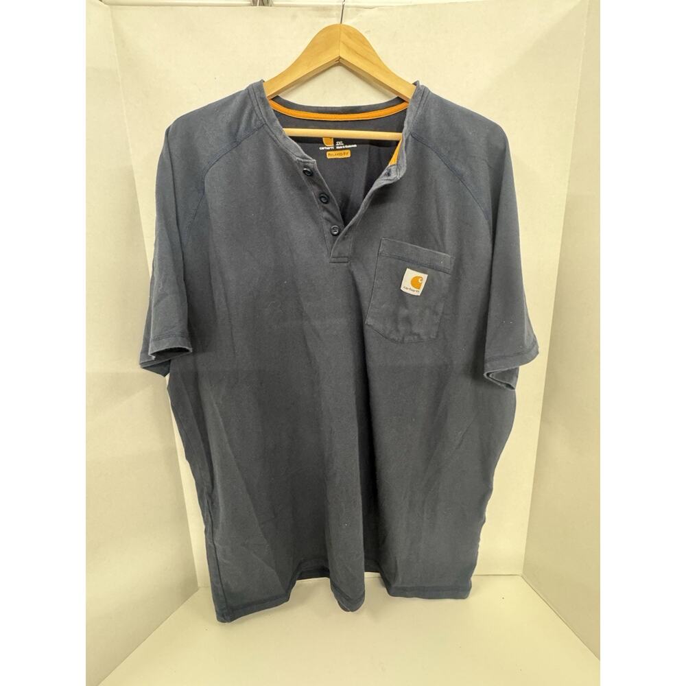 Carhartt Men's Relaxed Fit Short-Sleeve T-Shirt with Pocket Size 2XL Blue